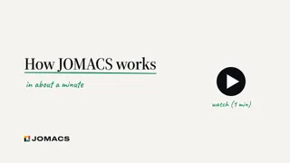 Still from our one-minute video, showing the title How JOMACS works